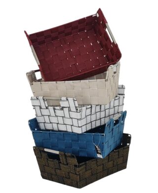 סלסלת רצועות עם ידיות ניקל 12*20*28 אדום