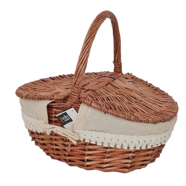 סלסלת פיקניק מרופדת עם מכסים 18/33*25*38 סלסלת פיקניק מרופדת עם מכסים 18/33*25*38