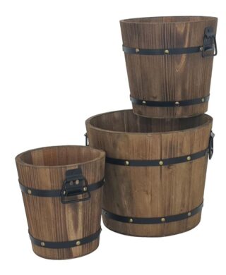 חבית עץ עגולה 23*24