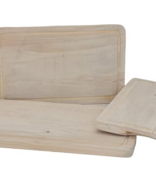 מגש מלבני עץ מגולף 22*36