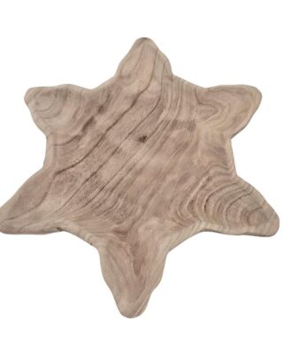 מגש "כוכב" עץ מגולף עם קליפת עץ 4*35*38 מגש "כוכב" עץ מגולף עם קליפת עץ 4*35*38