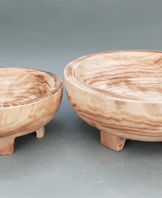 קערה עגולה עץ מגולף 13*34