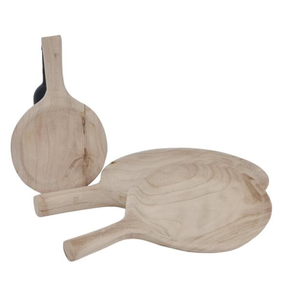 מגש עגול עם ידית עץ מגולף 4*34*48