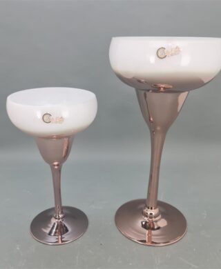 גביע 40*21 לבן/נחושת