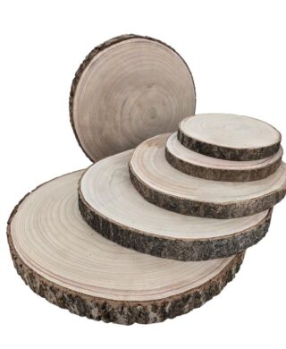 קרש עץ עגול עם קליפת עץ 3*24