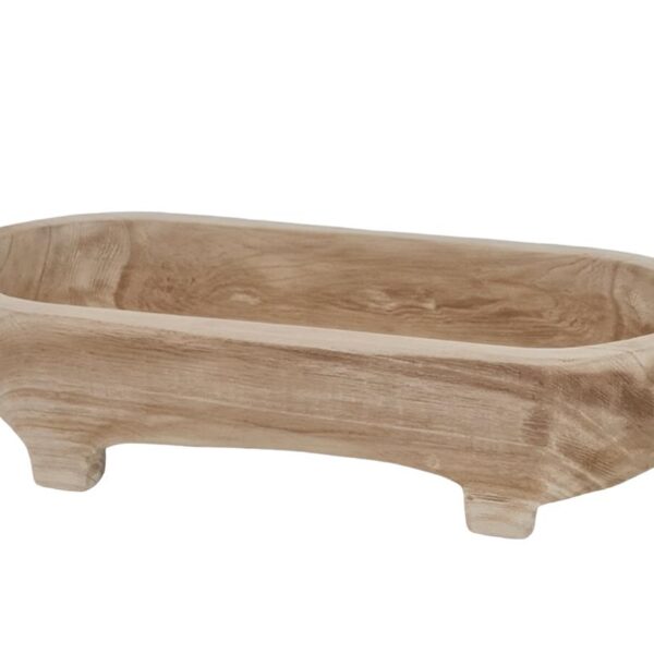 אמבטיה אובלית עם רגליים עץ מגולף 13*25*52