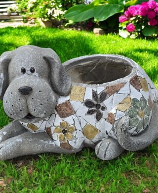 כלב עם עציץ 19*23*36 כלב עם עציץ 19*23*36