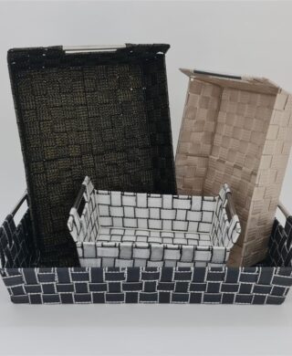 סלסלת רצועות עם ידיות ניקל 12*30*41 אפור סלסלת רצועות עם ידיות ניקל 12*30*41 אפור