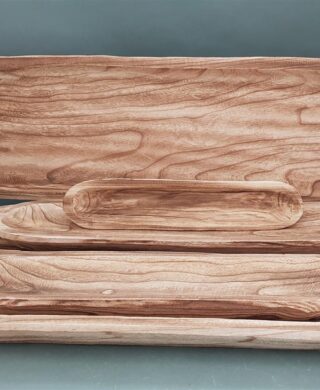 מגש אובלי עץ מגולף 10*45 מגש אובלי עץ מגולף 10*45