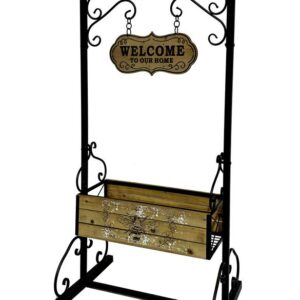 מתקן מתכת עם מעמד לפרחים מלבני 130*47*64