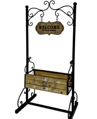 מתקן מתכת עם מעמד לפרחים מלבני 130*47*64 מתקן מתכת עם מעמד לפרחים מלבני 130*47*64