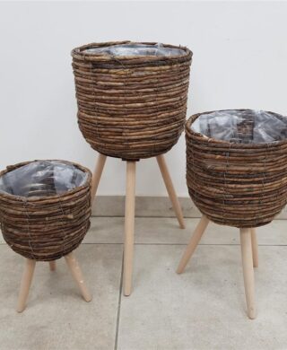 סט *3 בית עציץ עם רגליים