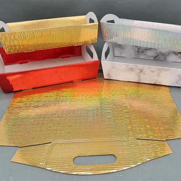 מגש קרטון מתקפל 7*23*34 מטלי כסף