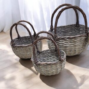 סט *3 סלסלות עגולות עם ידית 17/35*23*30