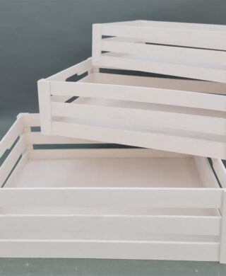 סט *3 ארגז עץ 14*34*46 לבן סט *3 ארגז עץ 14*34*46 לבן