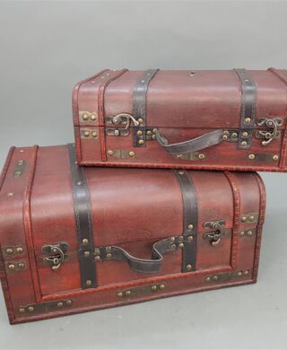 סט *2 תיבות עם רצועות דמוי עור 19*31*40