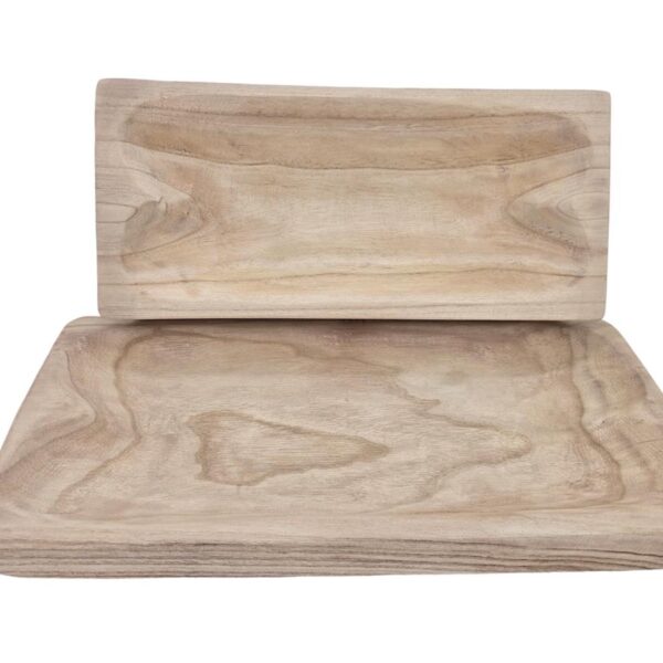 מגש מלבני עץ מגולף 5*23*47