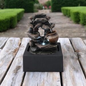 מזרקה עם אור+כדים 27*19