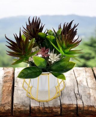 צמח+כלי+מתכת 20 סמ.