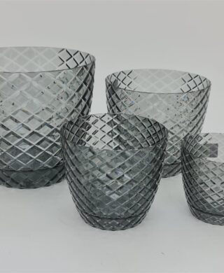 בית עציץ יהלום כסוף 16*18