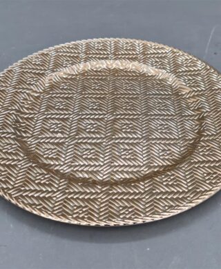 צלחת עגולה 33סמ. זהב מטלי