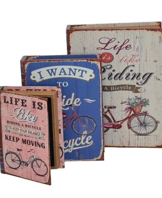 סט *3 קופסאות ספר אופניים 7*23*32