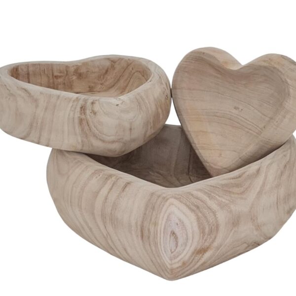 קערת "לב" עץ מגולף 8*27*27