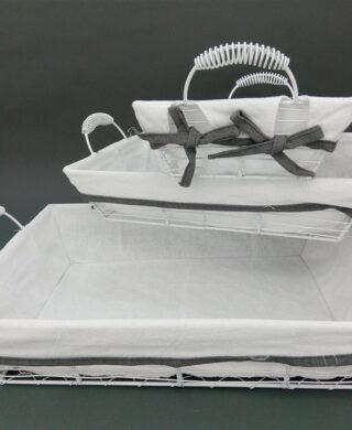 סלסלת מתכת לבנה עם ריפוד 10*35*50