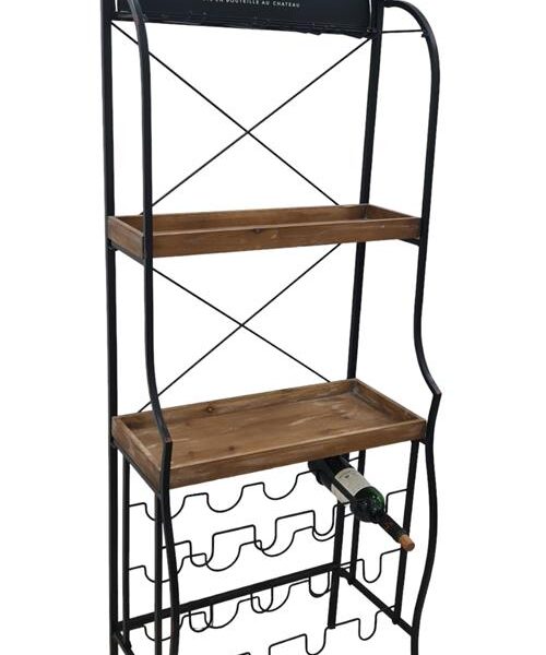 מעמד מדפים עם מתקן לבקבוקים 175*33*60