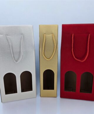 12 קופסאות קרטון לבקבוק 9*9*36 זהב