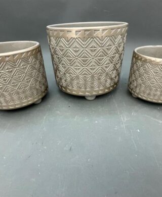 סט *3 בית עציץ זהב/אפור 15*17 סט *3 בית עציץ זהב/אפור 15*17