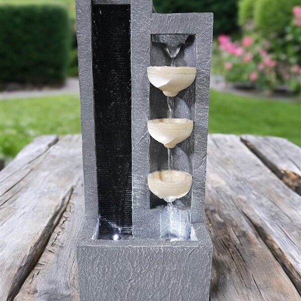 מזרקה כפולה עם אור+קעריות 50*21