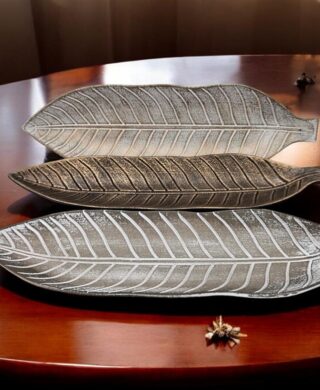 מגש "עלה" 12*40 לבן