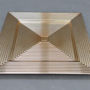 צלחת מרובעת 33*33 זהב מטלי