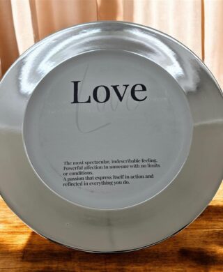 מגש עגול LOVE כסף 33סמ.