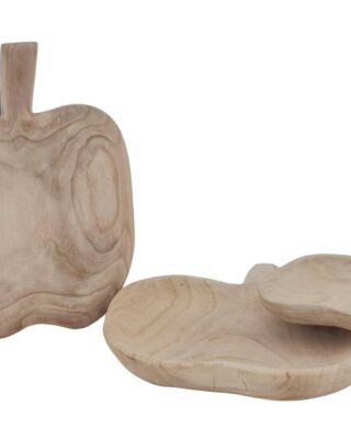 מגש "תפוח" עם ידית עץ מגולף 4*28*35