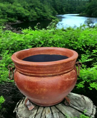 בית עציץ עם מתכת 48*51