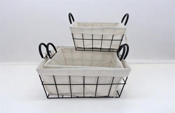 ⁦סלסלת מתכת מרופדת מלבנית 15*25*35⁩ – תמונה ⁦2⁩