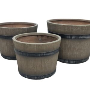 19.412 סט *3 בית עציץ "חבית" 45*60*60 FIBER CLAY