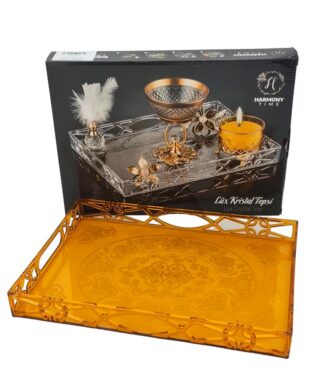 מגש מלבני קריסטל זהב 25*35 מגש מלבני קריסטל זהב 25*35