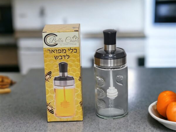 ⁦כלי לדבש זכוכית 17*6.7⁩ – תמונה ⁦2⁩