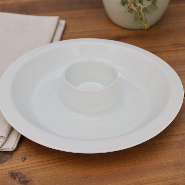 מגש "דיפ" עגול פורצלן לבן 6.5*39.5