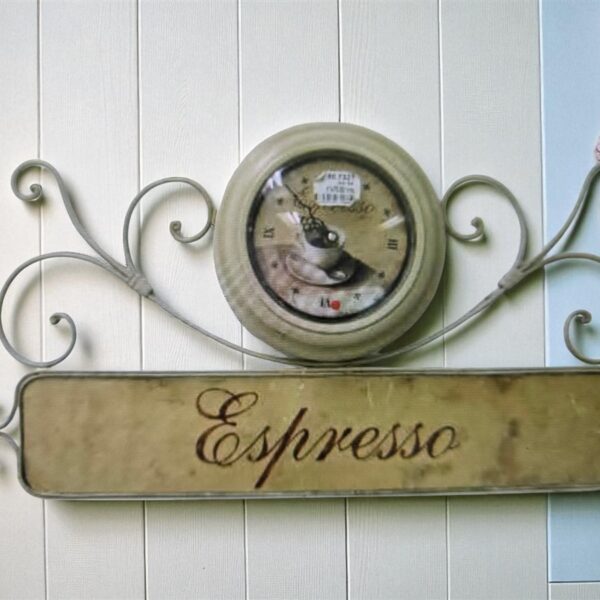 שעון קיר 65*34 ESPRESSO לבן שעון קיר 65*34 ESPRESSO לבן