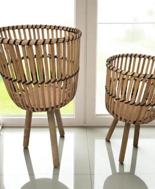 14780-05 סט *2 מעמד לעציץ עם רגליים טבעי 57*32