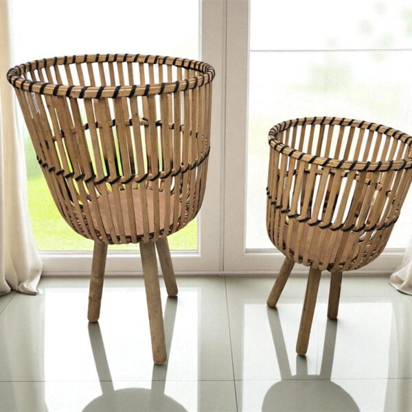 14780-05 סט *2 מעמד לעציץ עם רגליים טבעי 57*32