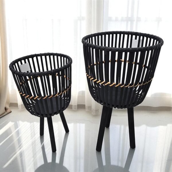 14780-04 סט *2 מעמד לעציץ עם רגליים שחור 57*32