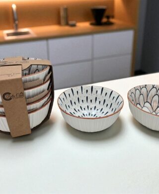 סט *4 קערות דקור פסים 11.25X6 סמ. סט *4 קערות דקור פסים 11.25X6 סמ.