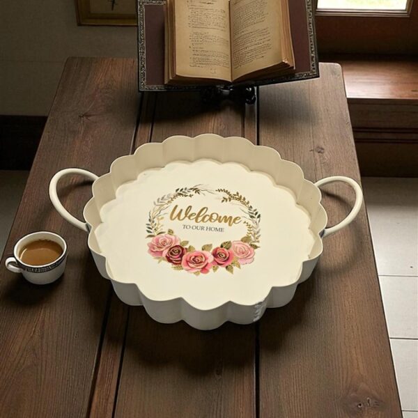 מגש מתכת עגול 6.5*25*35 WELCOME