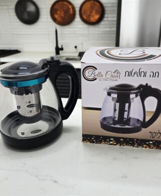 קומקום זכוכית + מסננת על חלד 1.8L