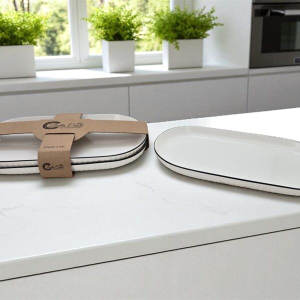 סט *2 מגש אובלי פסים 3*16*31